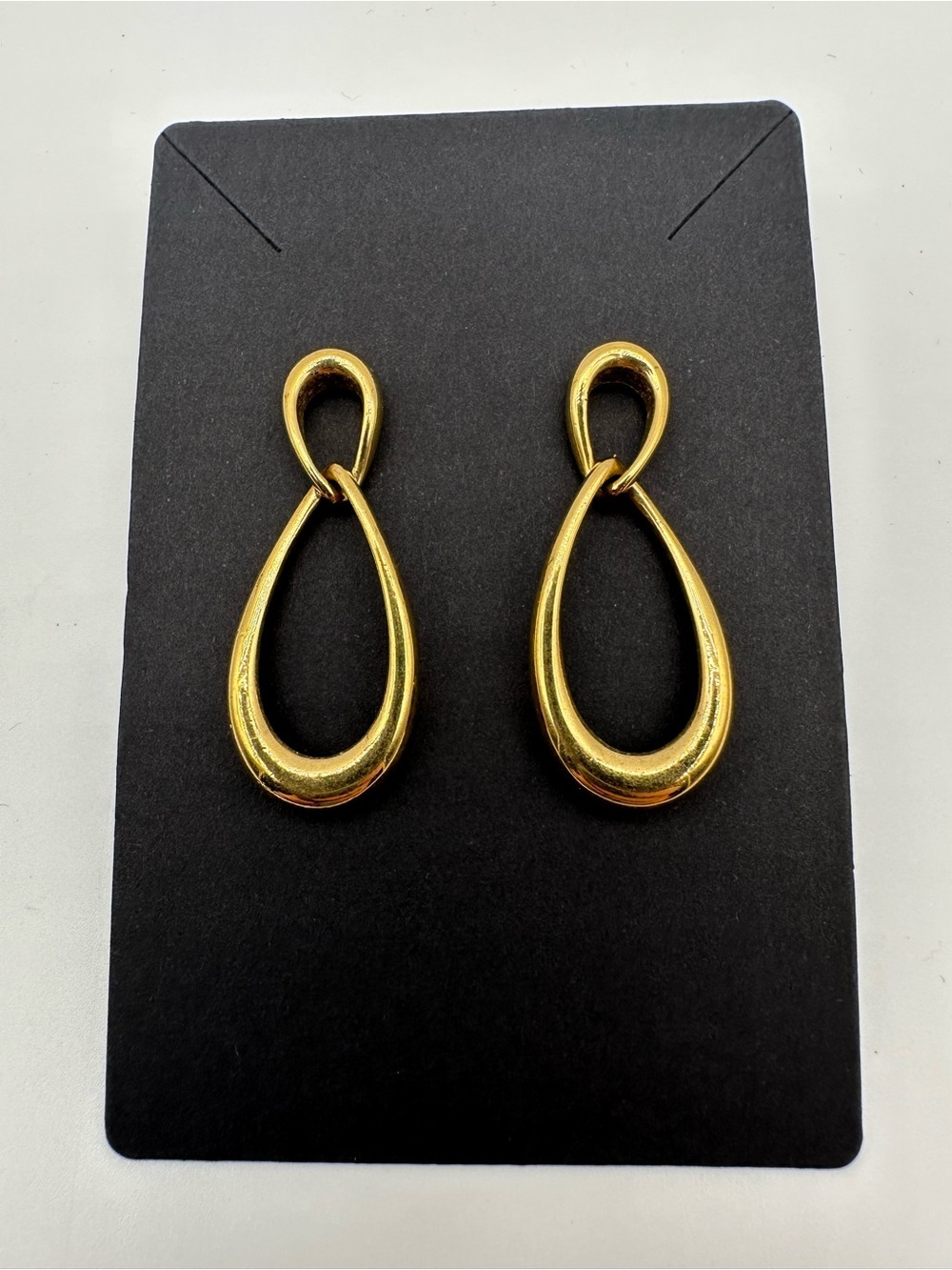 Gold Teardrop Link Drop Earrings - Women Jewelry